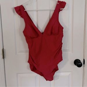 Red Swimsuit - Kona Soul - flutter sleeve from Target - Size Large